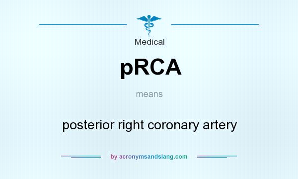 What does pRCA mean? It stands for posterior right coronary artery