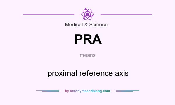 What does PRA mean? It stands for proximal reference axis