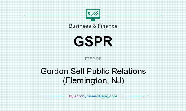 What does GSPR mean? It stands for Gordon Sell Public Relations (Flemington, NJ)