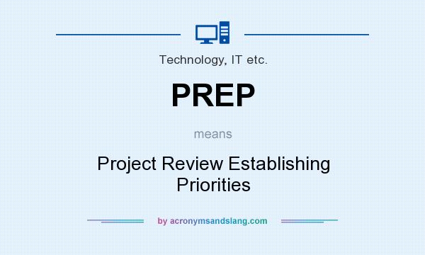 What does PREP mean? It stands for Project Review Establishing Priorities