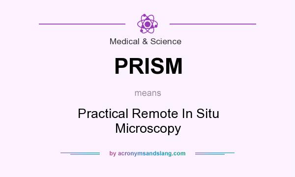 What does PRISM mean? It stands for Practical Remote In Situ Microscopy