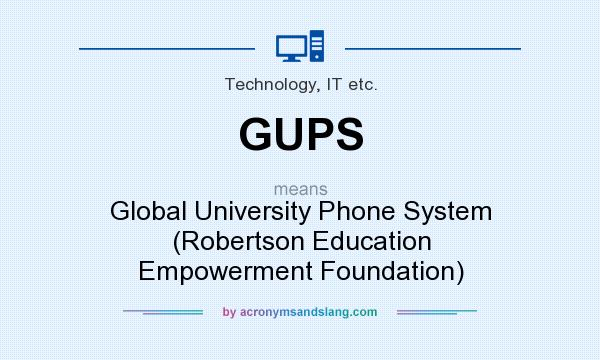 What does GUPS mean? It stands for Global University Phone System (Robertson Education Empowerment Foundation)