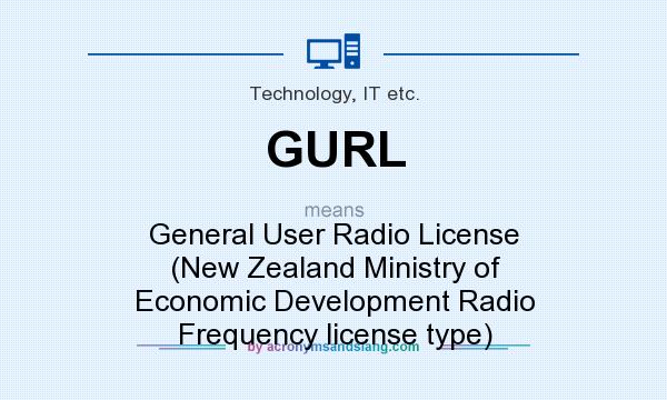 What does GURL mean? It stands for General User Radio License (New Zealand Ministry of Economic Development Radio Frequency license type)