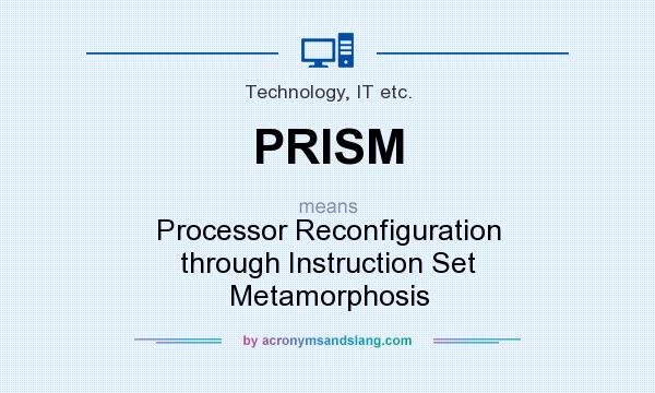 What does PRISM mean? It stands for Processor Reconfiguration through Instruction Set Metamorphosis