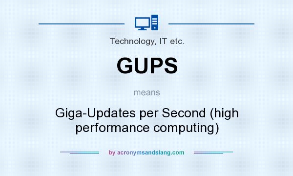 What does GUPS mean? It stands for Giga-Updates per Second (high performance computing)