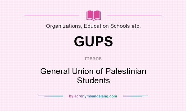 What does GUPS mean? It stands for General Union of Palestinian Students