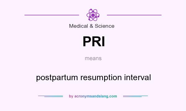 What does PRI mean? It stands for postpartum resumption interval