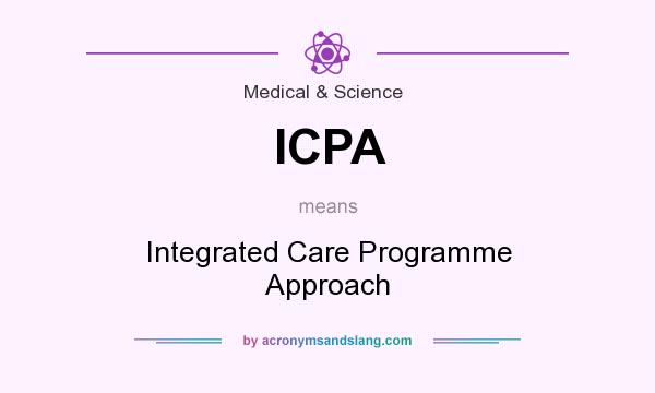 What does ICPA mean? It stands for Integrated Care Programme Approach