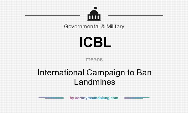 What does ICBL mean? It stands for International Campaign to Ban Landmines