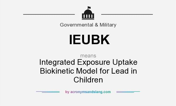 What does IEUBK mean? It stands for Integrated Exposure Uptake Biokinetic Model for Lead in Children