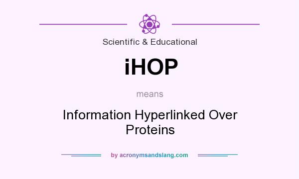 What does iHOP mean? It stands for Information Hyperlinked Over Proteins