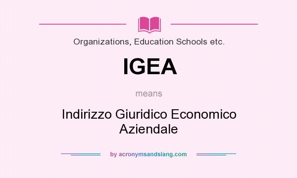 What does IGEA mean? It stands for Indirizzo Giuridico Economico Aziendale
