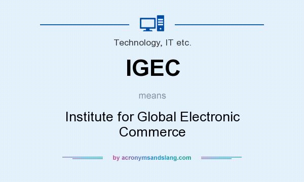 What does IGEC mean? It stands for Institute for Global Electronic Commerce