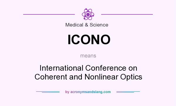 What does ICONO mean? It stands for International Conference on Coherent and Nonlinear Optics