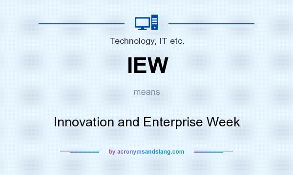 What does IEW mean? It stands for Innovation and Enterprise Week