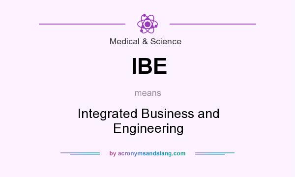 What does IBE mean? It stands for Integrated Business and Engineering