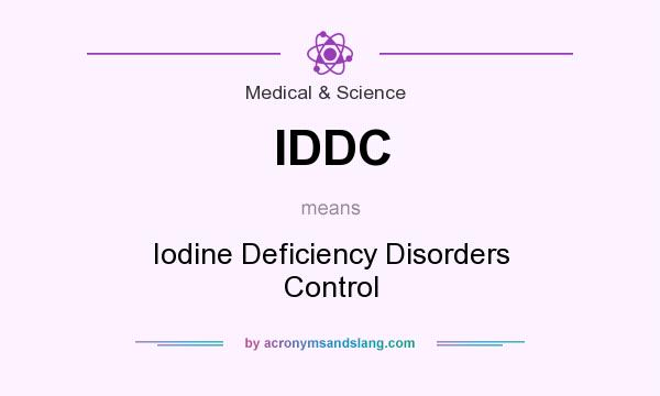 What does IDDC mean? It stands for Iodine Deficiency Disorders Control