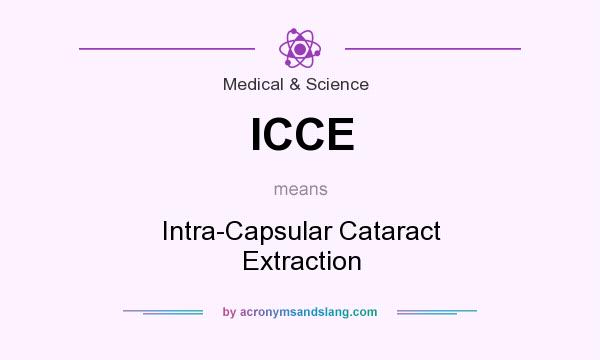 What does ICCE mean? It stands for Intra-Capsular Cataract Extraction