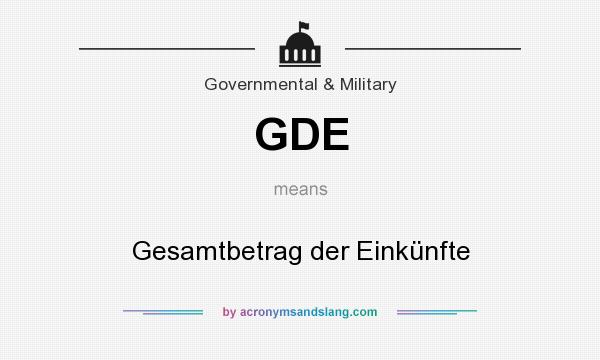 What does GDE mean? It stands for Gesamtbetrag der Einkünfte