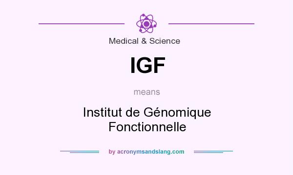 What does IGF mean? It stands for Institut de Génomique Fonctionnelle