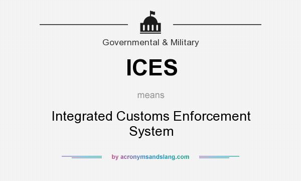What does ICES mean? It stands for Integrated Customs Enforcement System