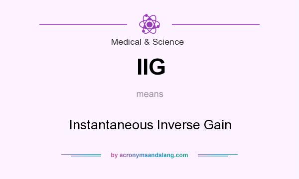 What does IIG mean? It stands for Instantaneous Inverse Gain