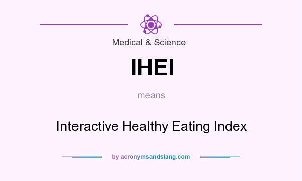 What does IHEI mean? It stands for Interactive Healthy Eating Index