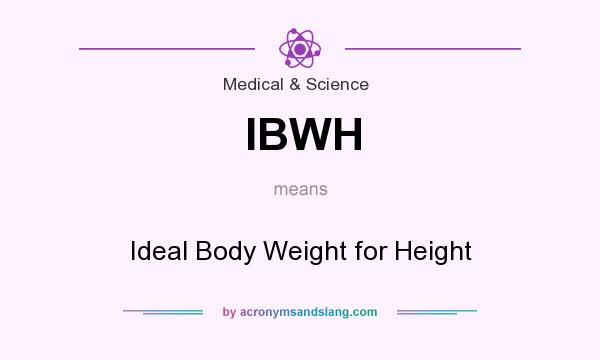 What does IBWH mean? It stands for Ideal Body Weight for Height
