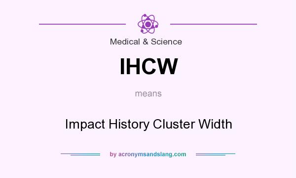 What does IHCW mean? It stands for Impact History Cluster Width