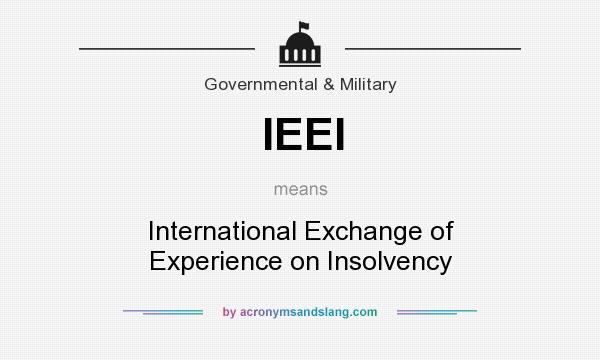 What does IEEI mean? It stands for International Exchange of Experience on Insolvency