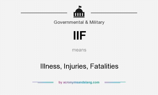 What does IIF mean? It stands for Illness, Injuries, Fatalities