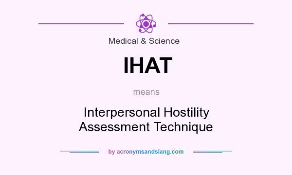 What does IHAT mean? It stands for Interpersonal Hostility Assessment Technique