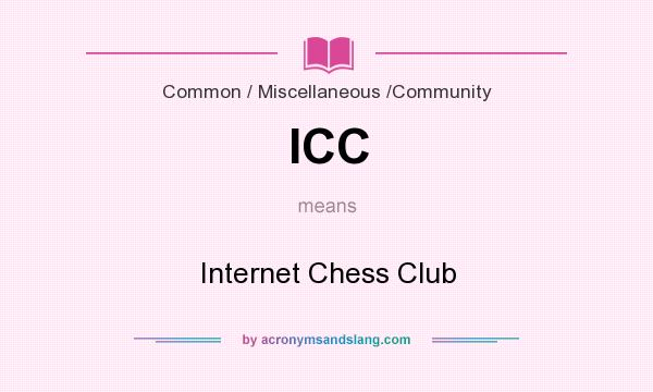 What does ICC mean? It stands for Internet Chess Club