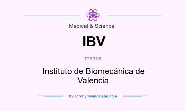 What does IBV mean? It stands for Instituto de Biomecánica de Valencia