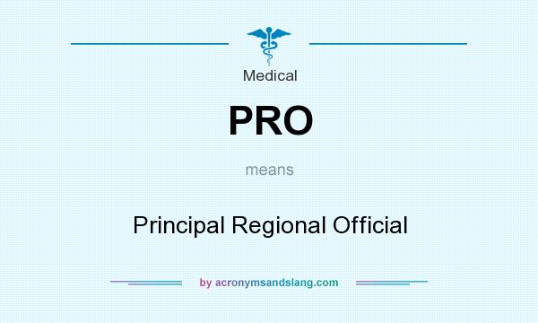 What does PRO mean? It stands for Principal Regional Official