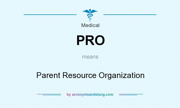 What does PRO mean? It stands for Parent Resource Organization