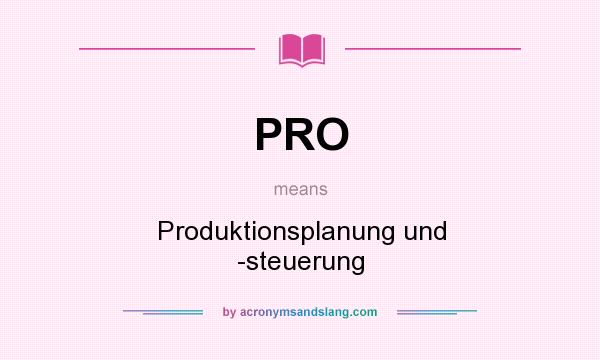 What does PRO mean? It stands for Produktionsplanung und -steuerung