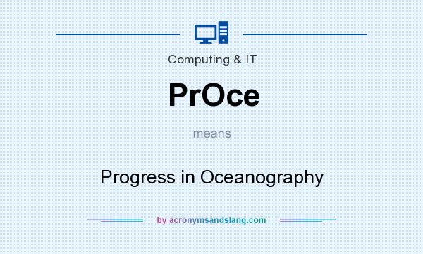 What does PrOce mean? It stands for Progress in Oceanography