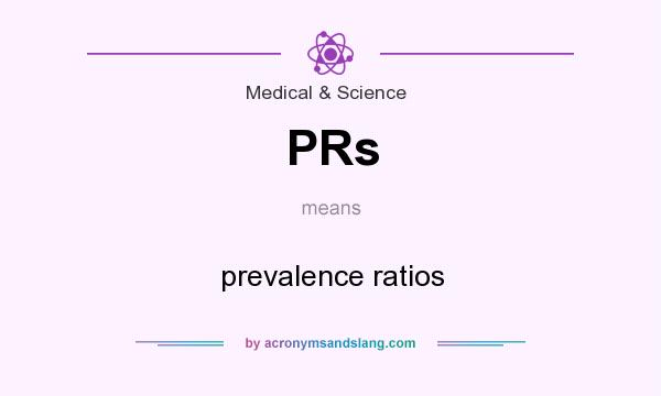 What does PRs mean? It stands for prevalence ratios