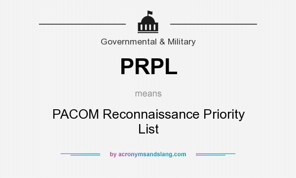 What does PRPL mean? It stands for PACOM Reconnaissance Priority List