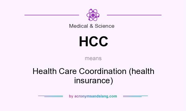 What does HCC mean? It stands for Health Care Coordination (health insurance)