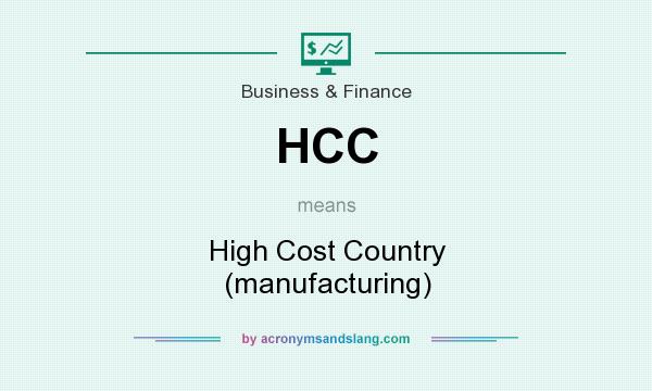 What does HCC mean? It stands for High Cost Country (manufacturing)