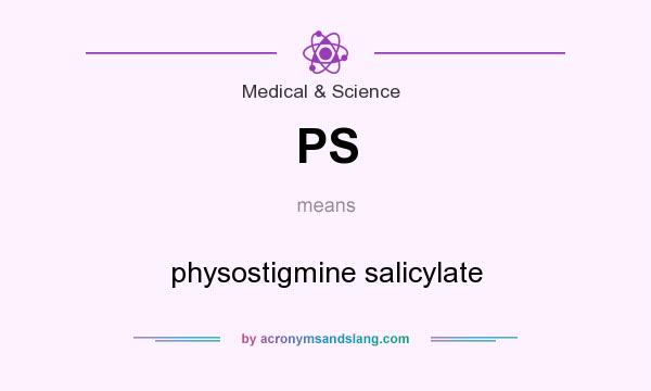 What does PS mean? It stands for physostigmine salicylate