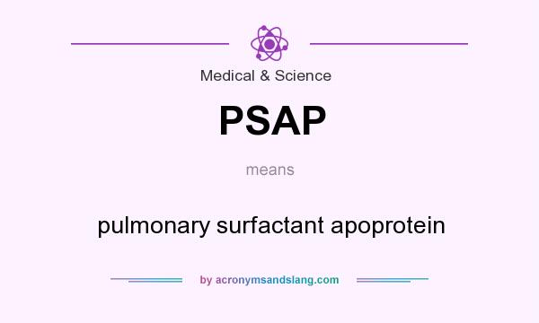 What does PSAP mean? It stands for pulmonary surfactant apoprotein