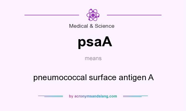 What does psaA mean? It stands for pneumococcal surface antigen A