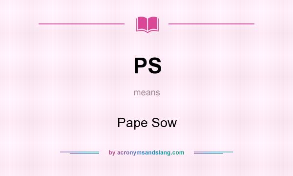 What does PS mean? It stands for Pape Sow