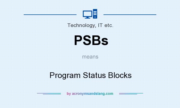 What does PSBs mean? It stands for Program Status Blocks