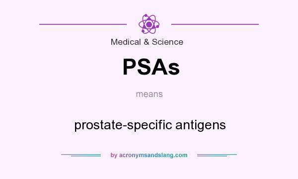 What does PSAs mean? It stands for prostate-specific antigens
