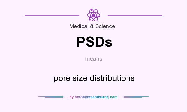 What does PSDs mean? It stands for pore size distributions