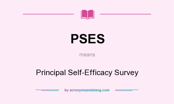What does PSES mean? It stands for Principal Self-Efficacy Survey